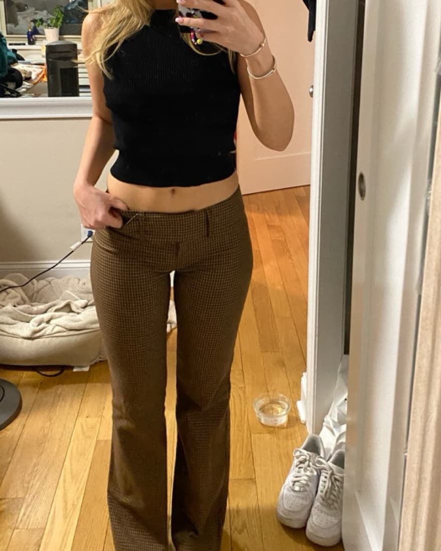 RARE Thrifted Brown Trousers From Paris - Image 2