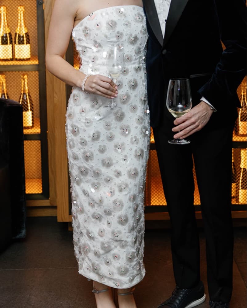 Elegant Sequin-Embellished Strapless Gown - Image 3