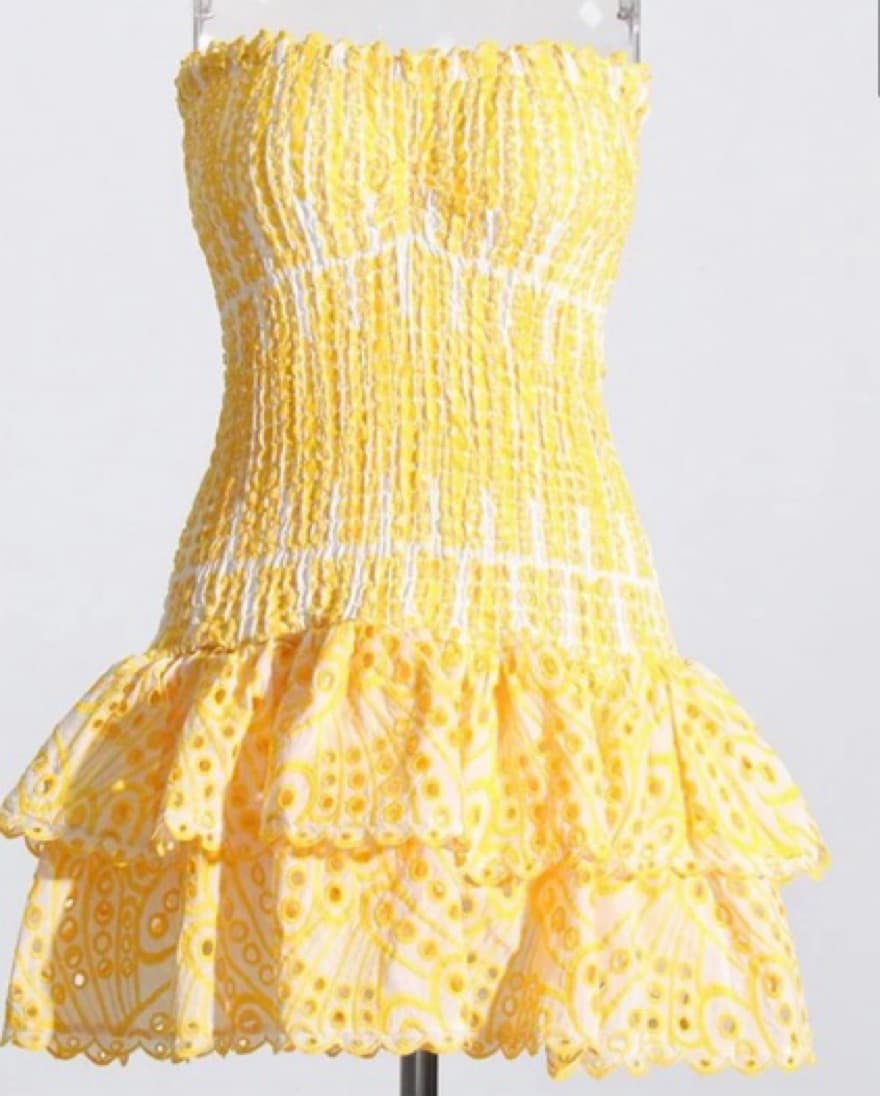 Yellow Smocked Sundress - Image 1