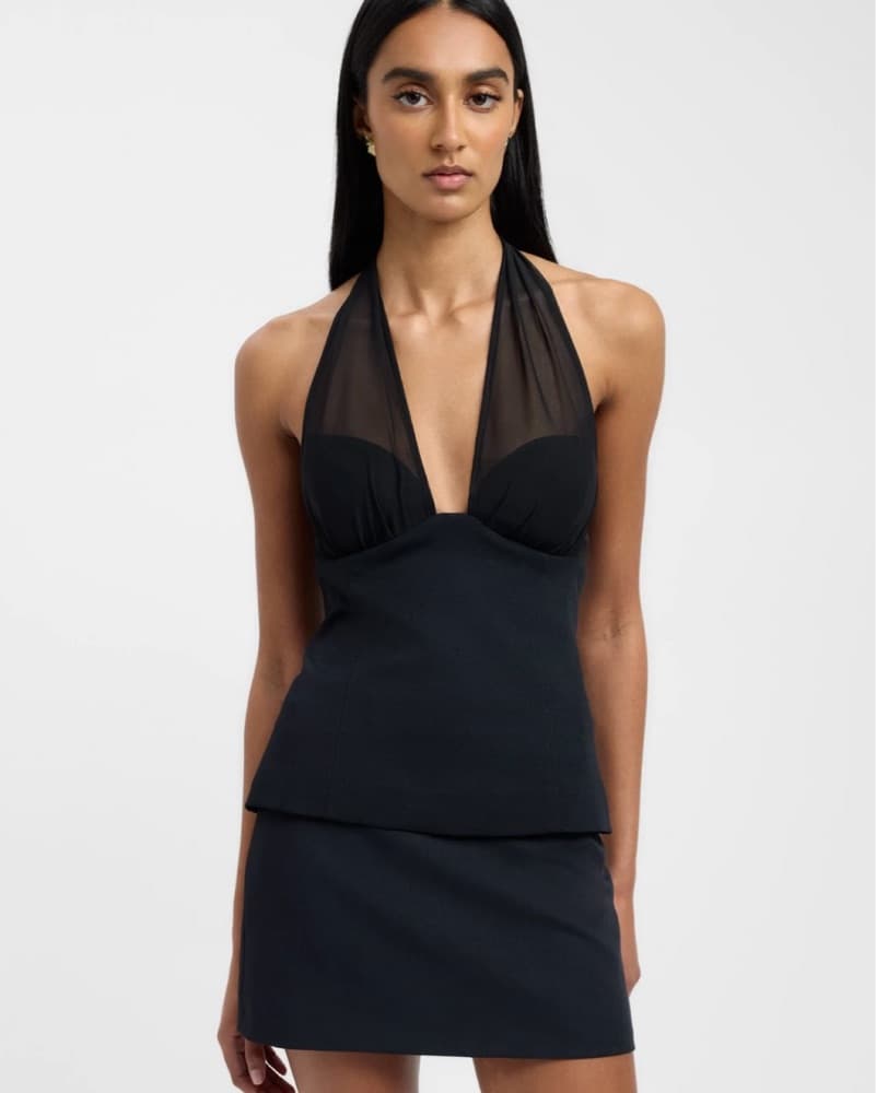 Black Mesh Halter Top - Image 3
