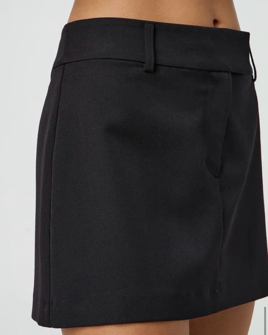 Black Mini Tailored Skirt - Image 4