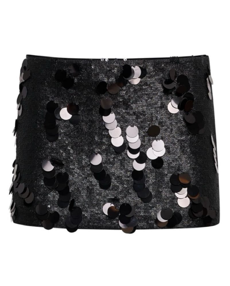 Guizio Low Rise Paillette Skirt - Image 5