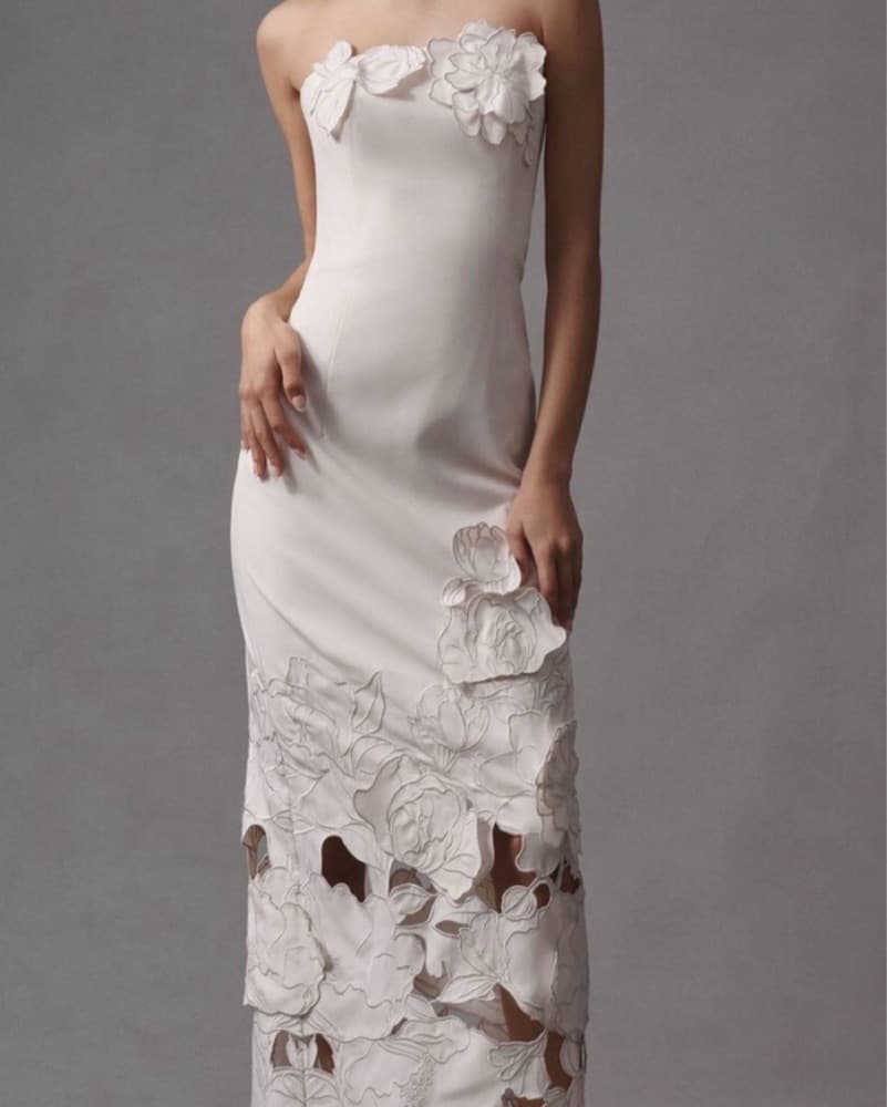 Leo Lin Rayna Crepe Strapless Dress  - Image 5