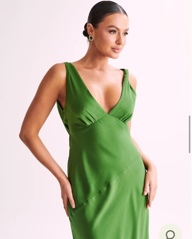 Meshki Nadia Satin Dress - Emerald  - Image 1