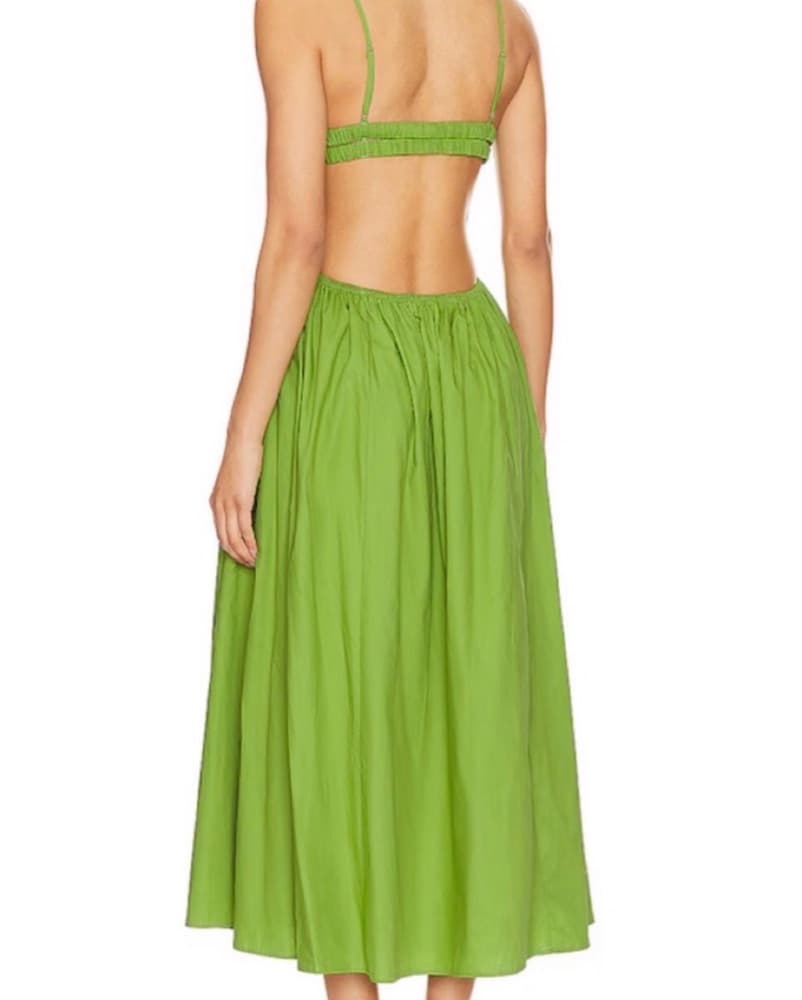 Nia Destene Midi Dress In Pesto - Image 2