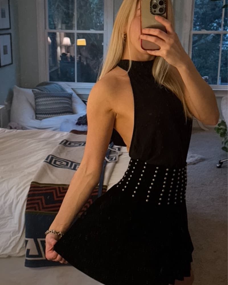 Saint Laurent Velvet & Pearl Skirt - Image 2