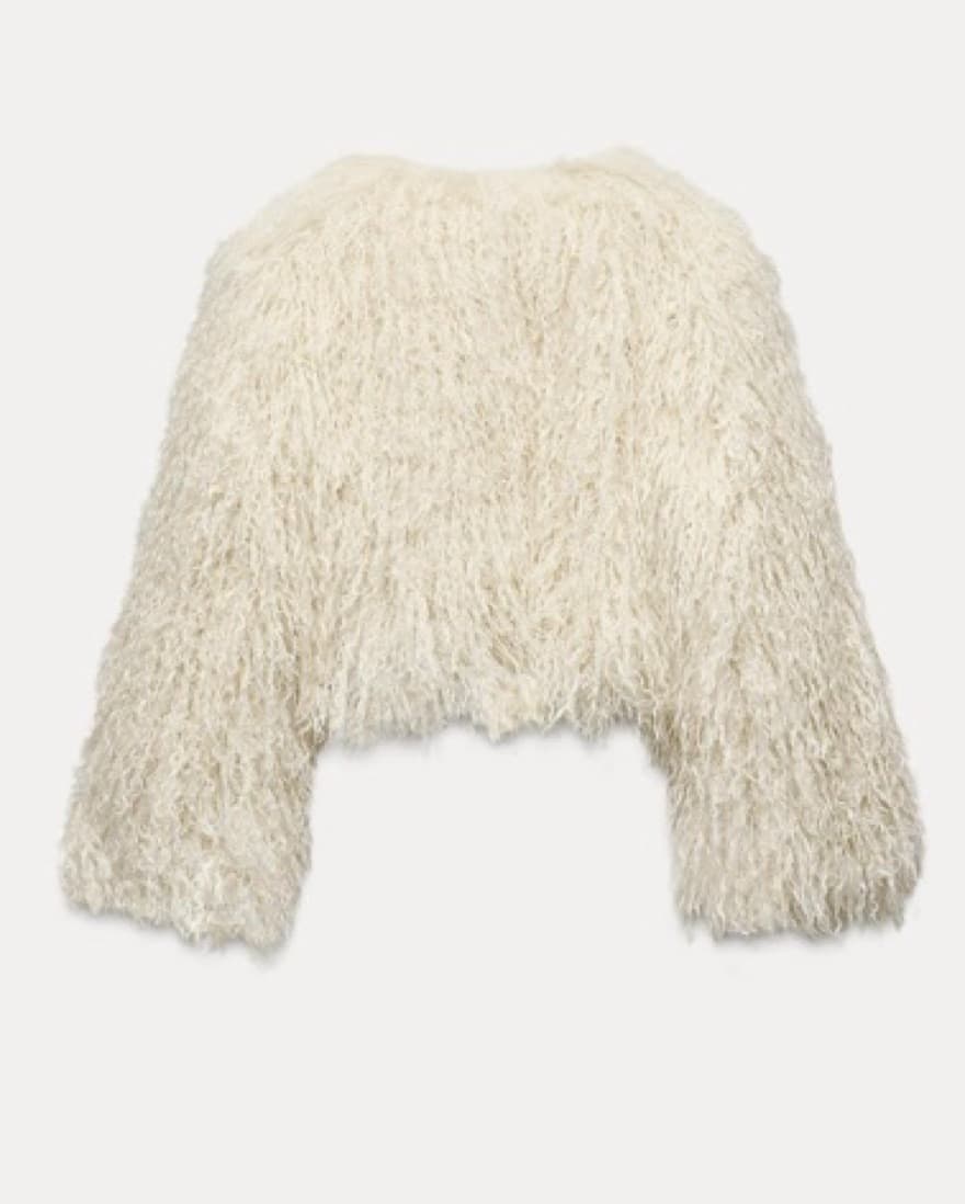 Zara Faux Fur Jacket ( White)  - Image 2