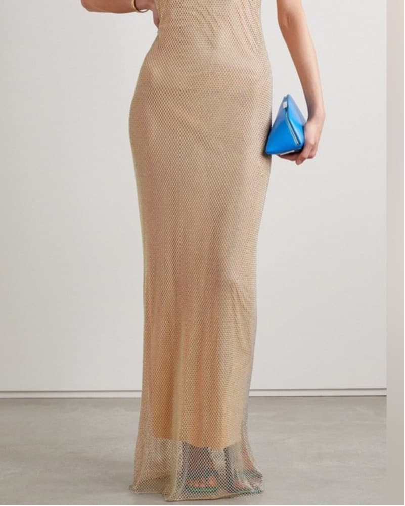 Loveshack Fancy Metallic Mesh Maxi Dress - Image 5