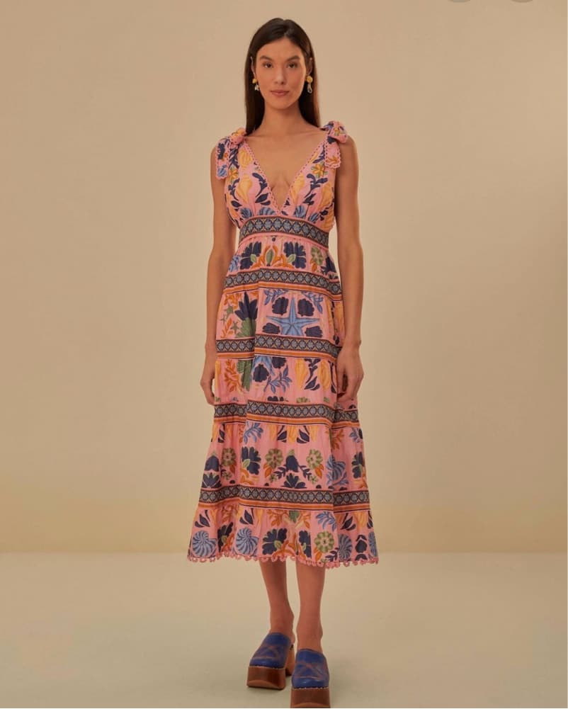 Vibrant Floral Midi Dress - Image 1