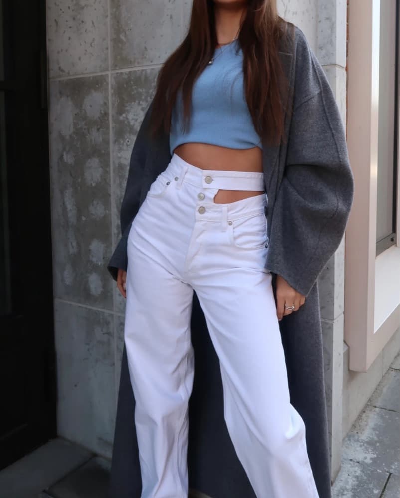 Agolde White Broken Waistband Jeans - Image 3