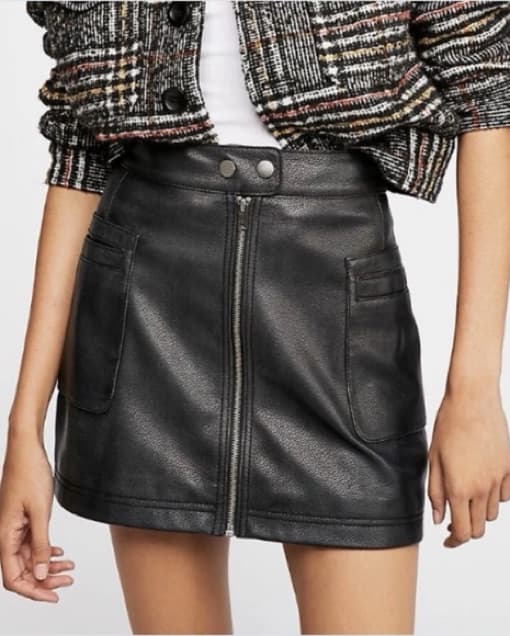 Free People Vegan Leather Mini Skirt - Image 1