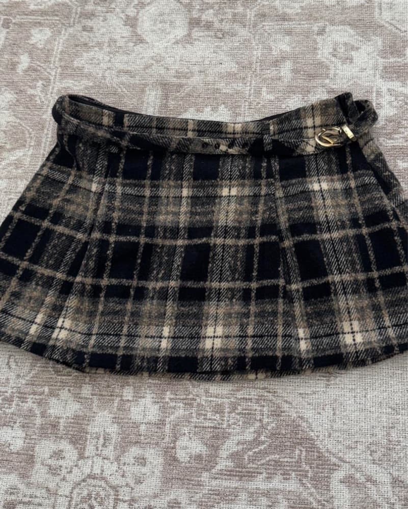 reformation plaid mini skirt wool - Image 1