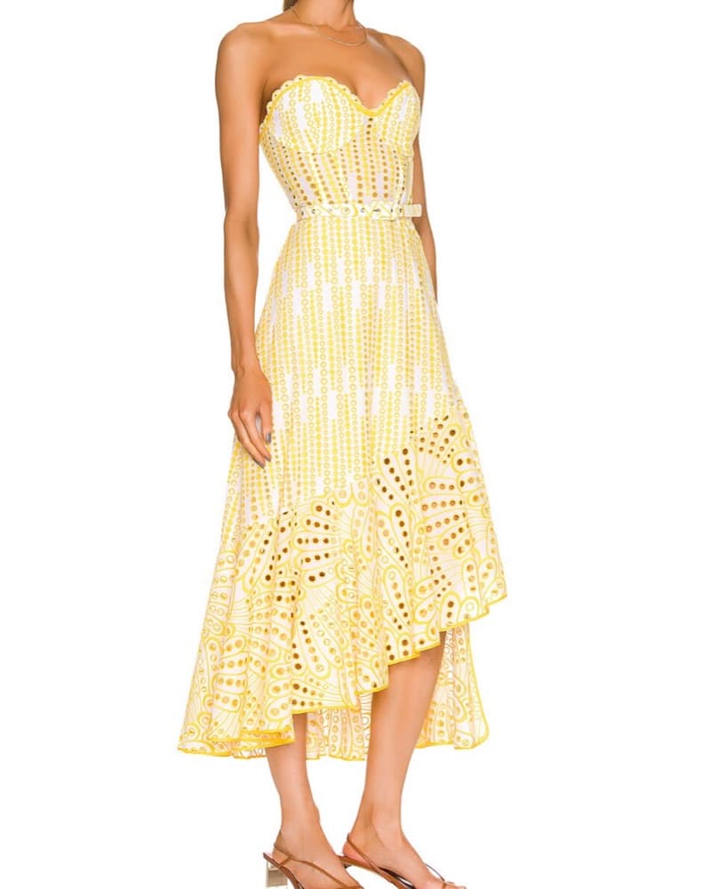 Sunny Yellow Dot Midi Dress - Image 2