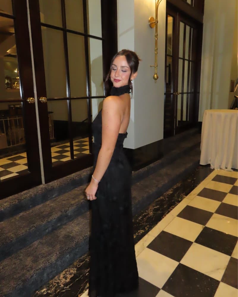 Uliana Floral Lace Halterneck Dress - Image 4