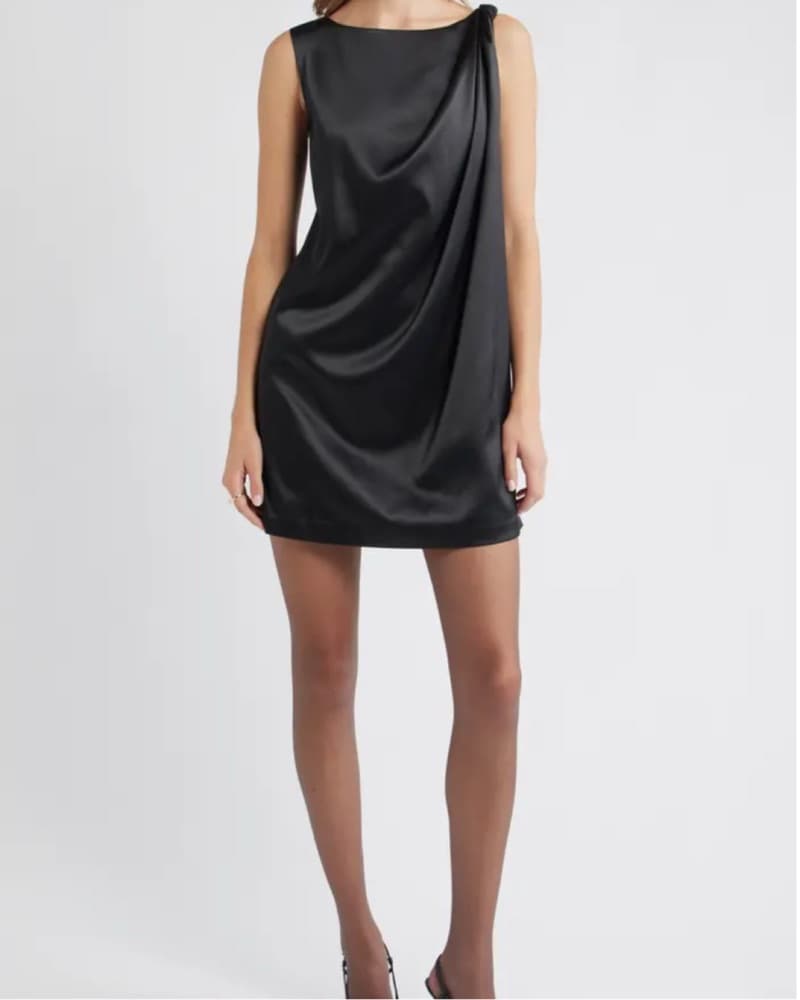 Black Satin Dress - Image 1