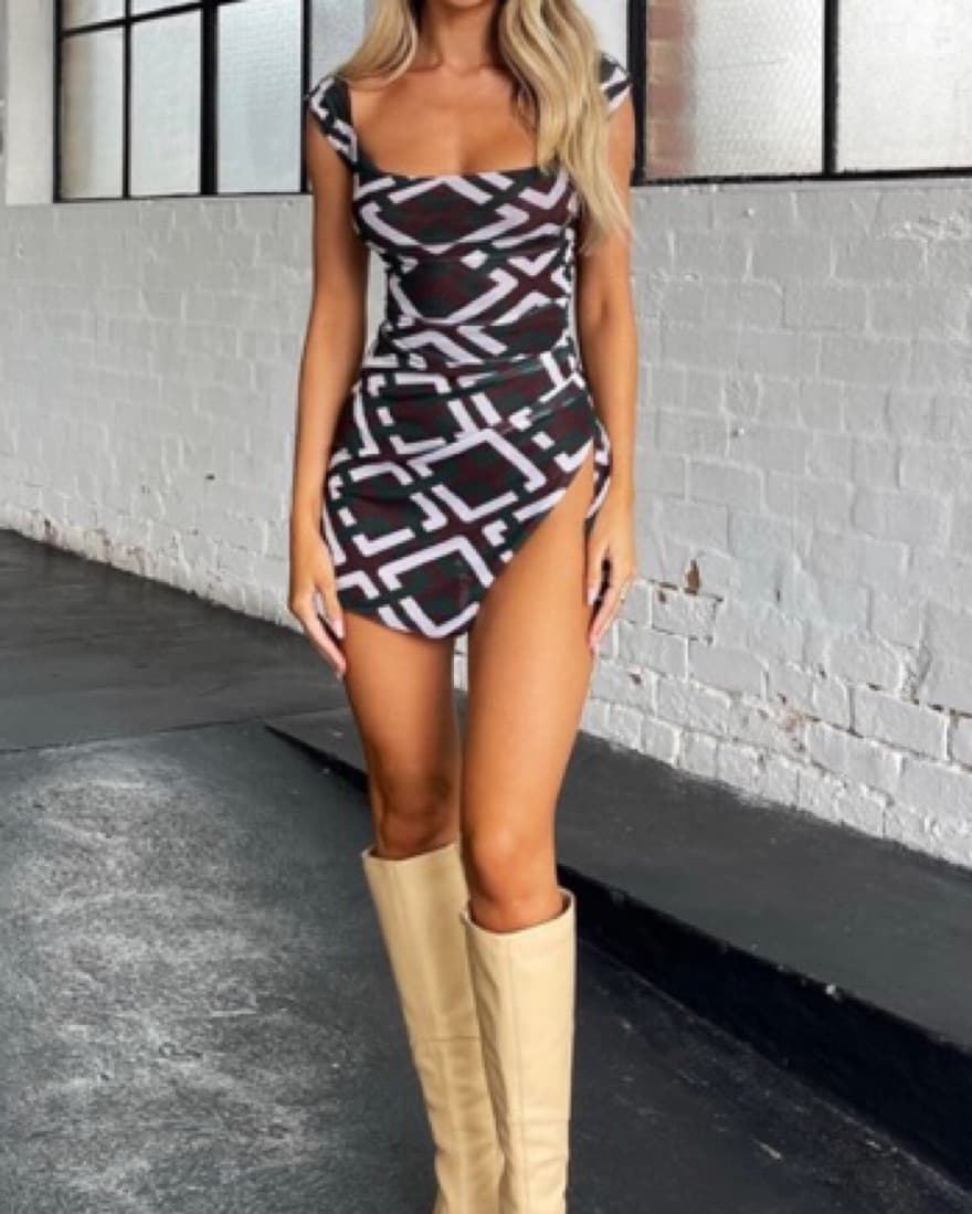 Tiger Mist Sheer Joslyn Mini Dress - Image 3
