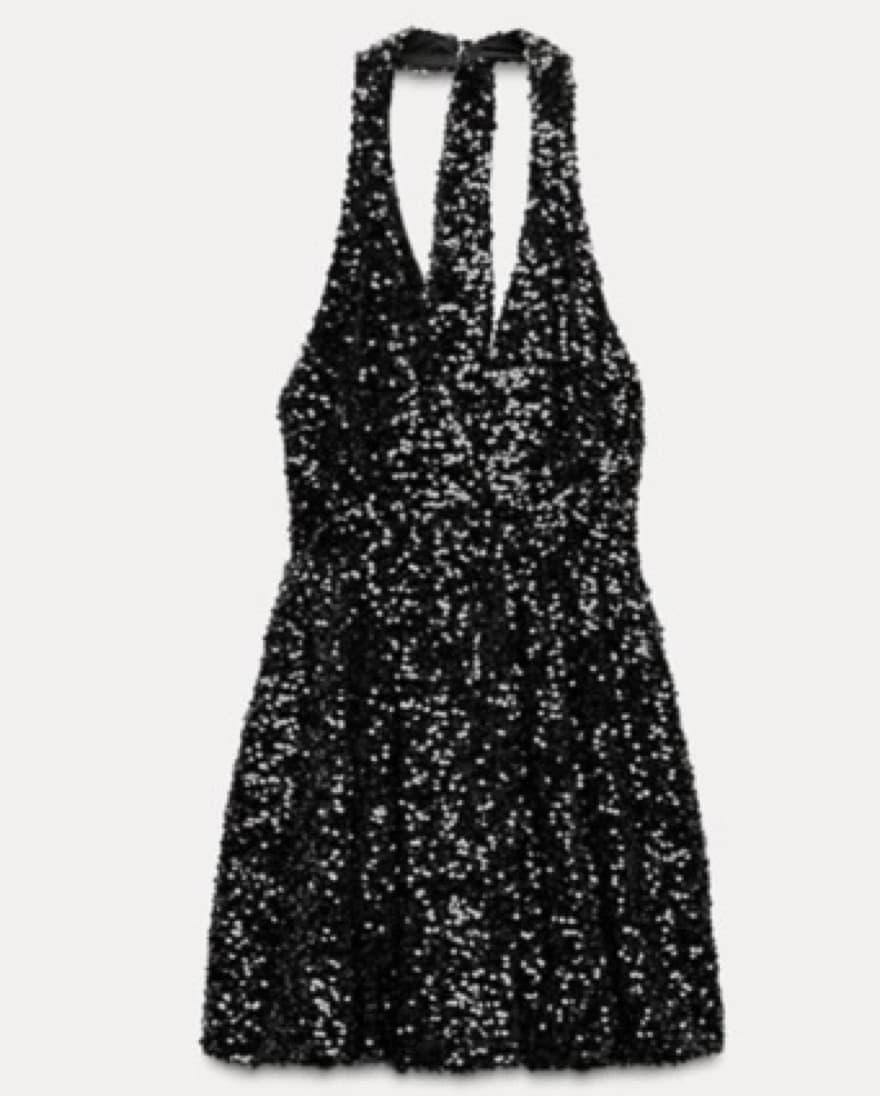 Zara Shimmering Sequin Halter Dress - Image 3