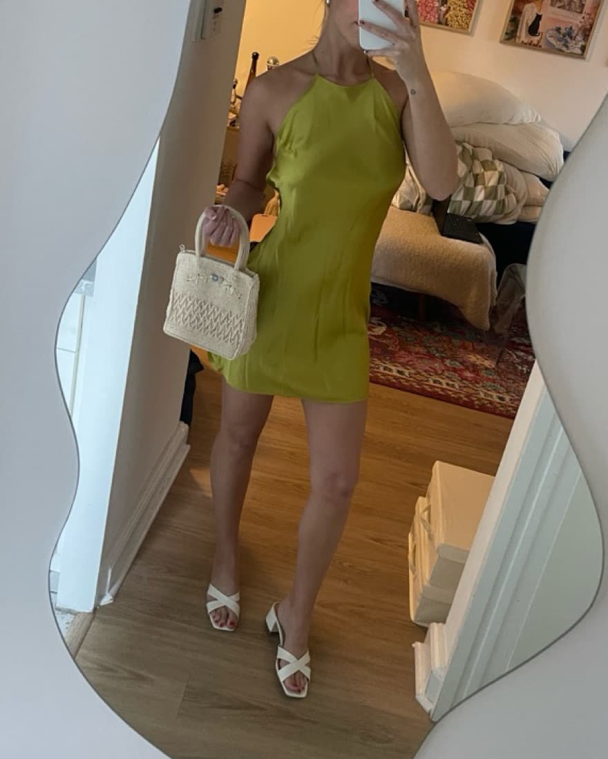 Green Mini Halter Dress - Image 2
