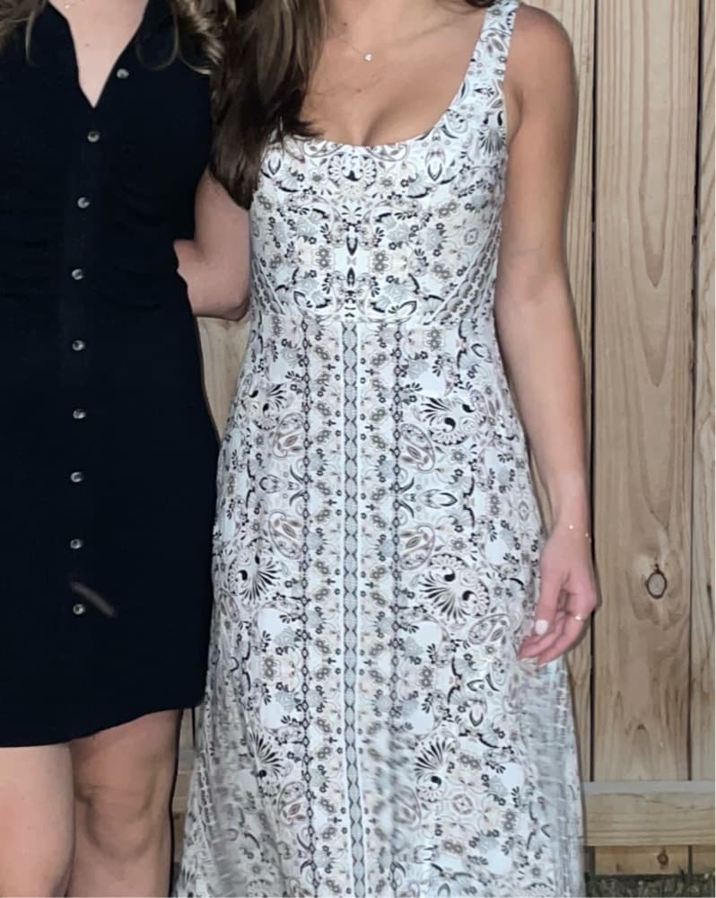 Intermix White Patterned Midi Dress - Image 3