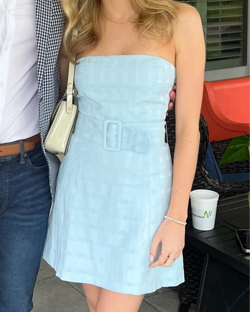 Amanda Uprichard Fae Dress in Baby Blue - Image 4