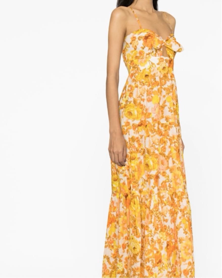 Zimmerman Raie Orange Midi Dress - Image 3