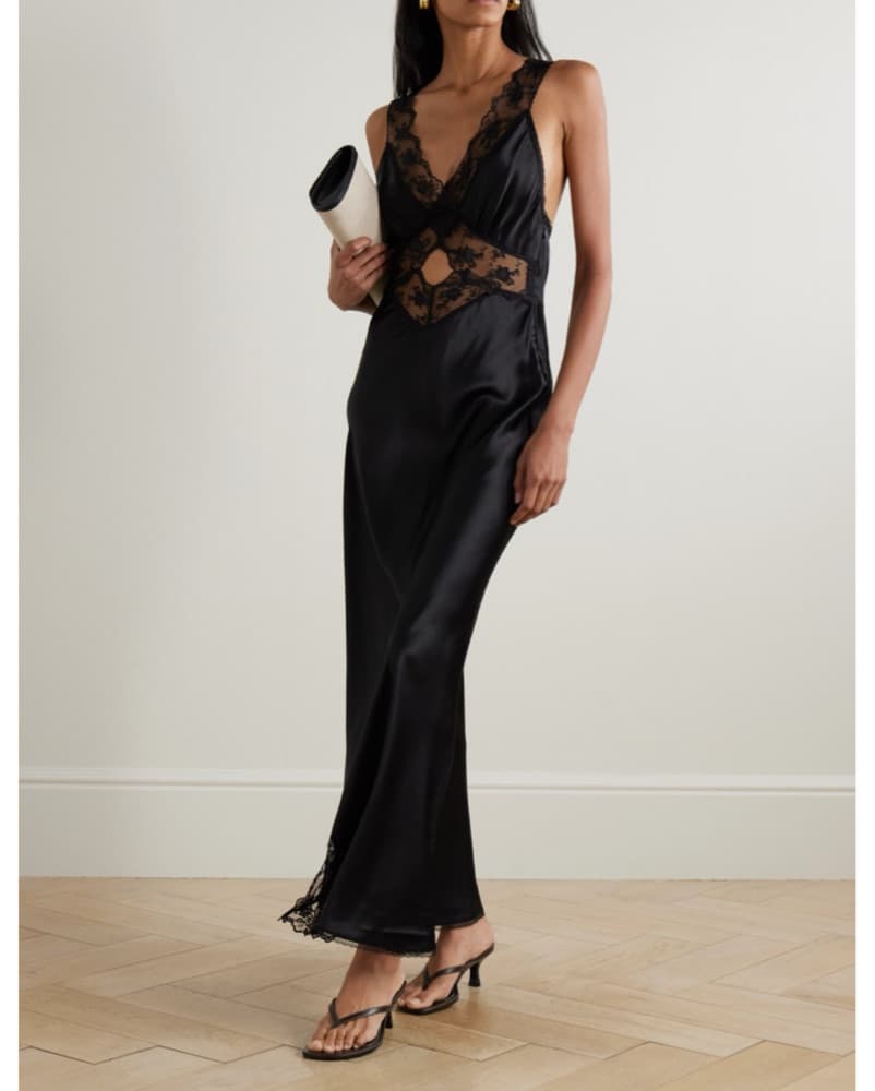 SIR. Aries Cut Out Gown Black Silk 0/XS - Image 1
