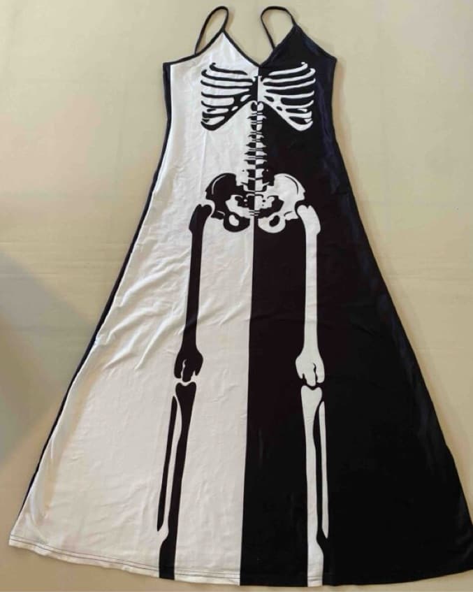 Skeleton Maxi Dress Halloween Costume - Image 2