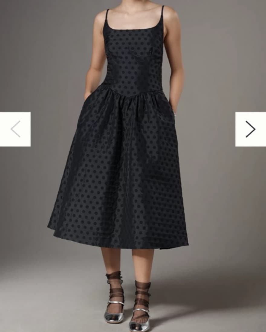 Black Textured Anthropologie Midi Dress - Image 1
