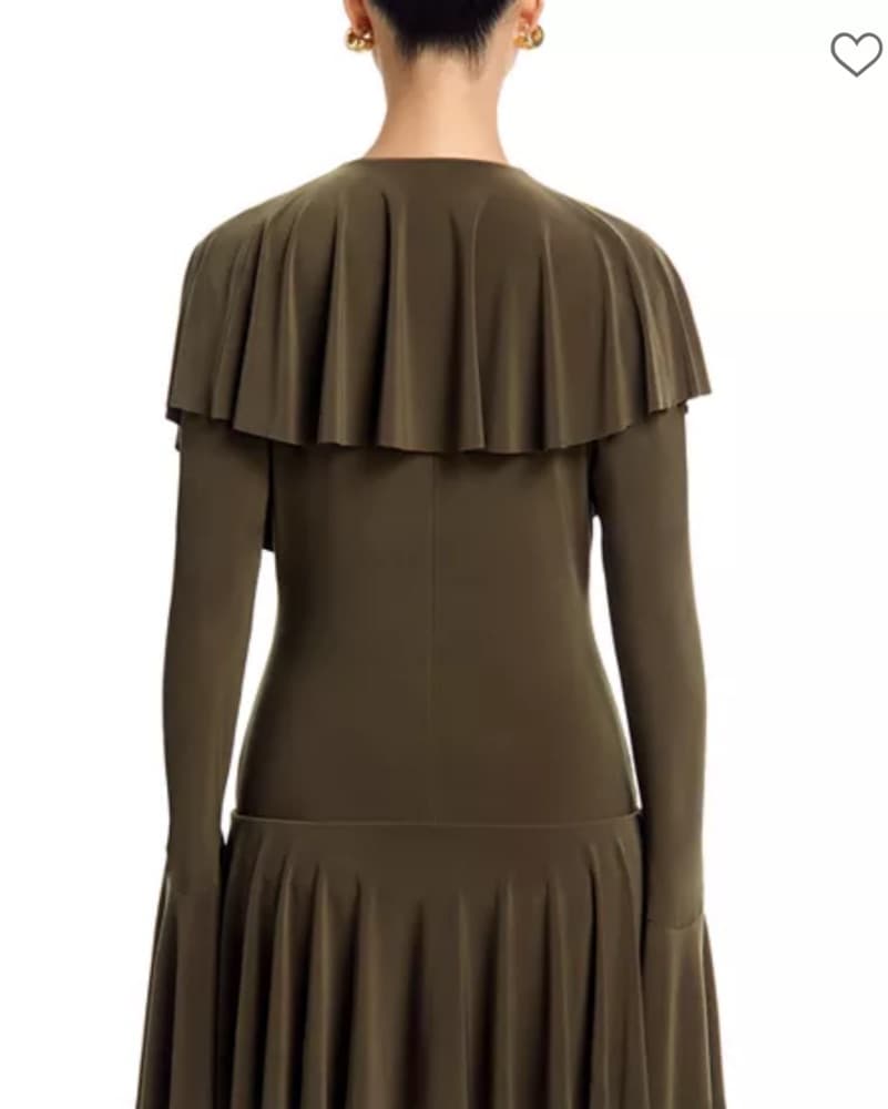 Norma Kamali Deep V Neck Ruffled Dress - Image 2