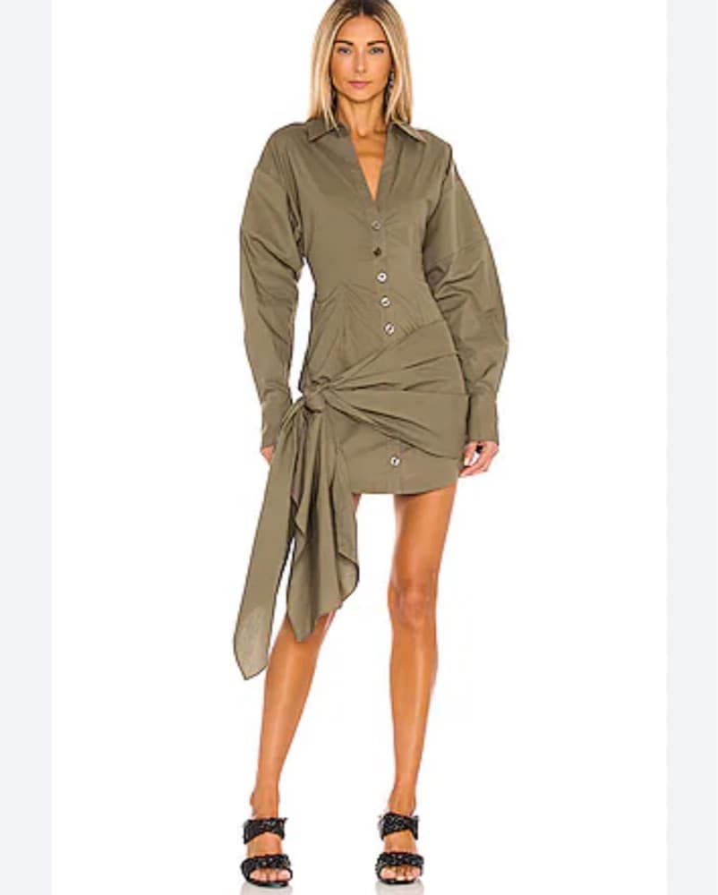 Green Mini Shirt Dress  - Image 1