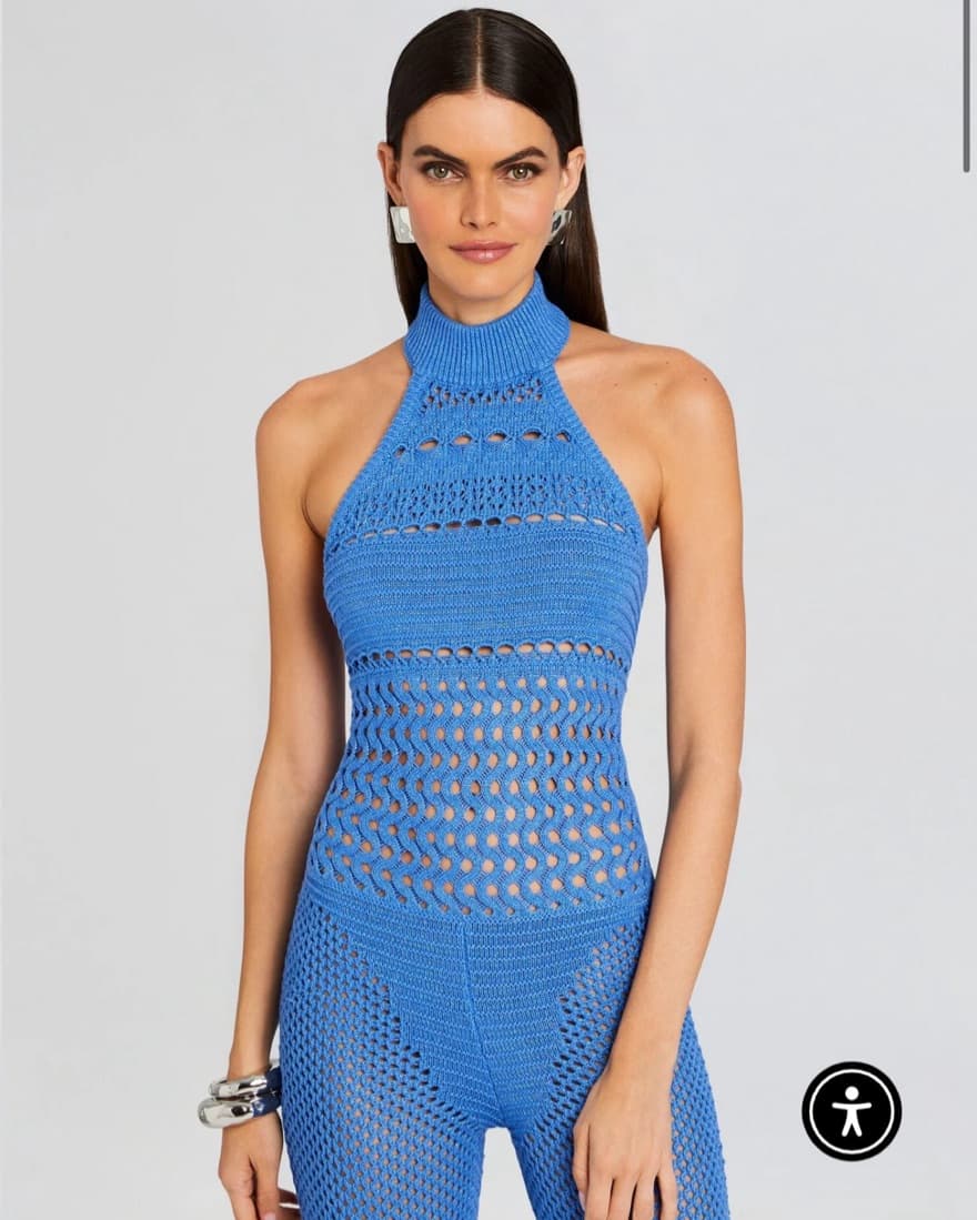 Retrofete Knit Crochet Jumpsuit - Image 1