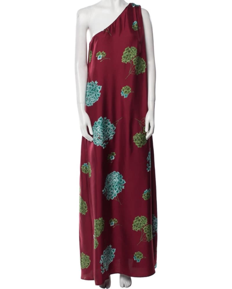 La DoubleJ One-Shoulder Silk Maxi Dress  - Image 3