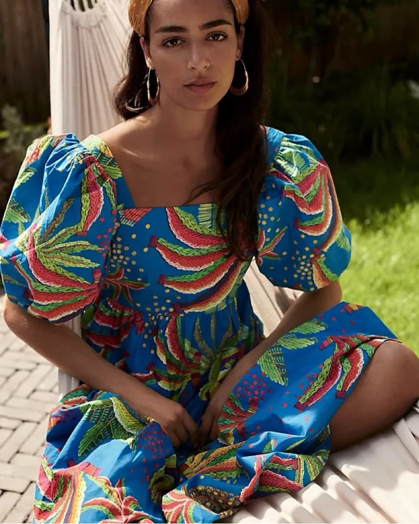 Farm Rio Tiered Tropical Midi Dress - Image 2