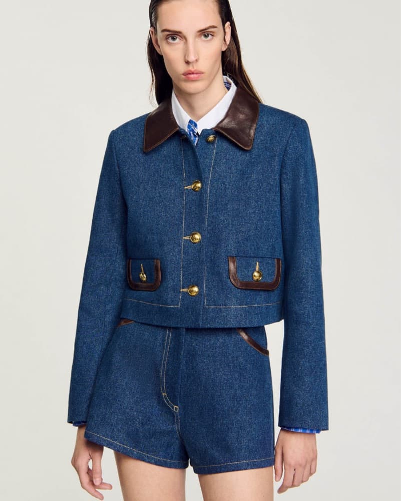 Sandro Denim Set - Jacket & Shorts Set - Image 1