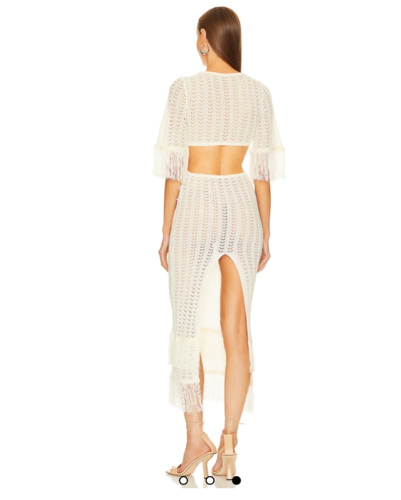 Elegant White Crochet Maxi Dress - Image 3