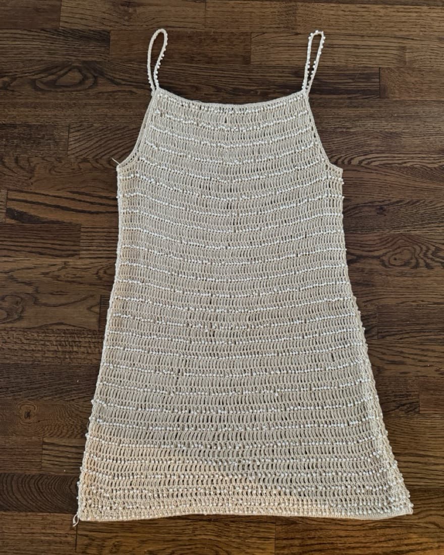 Sleeveless Knit Dress With Pearls - Image 3