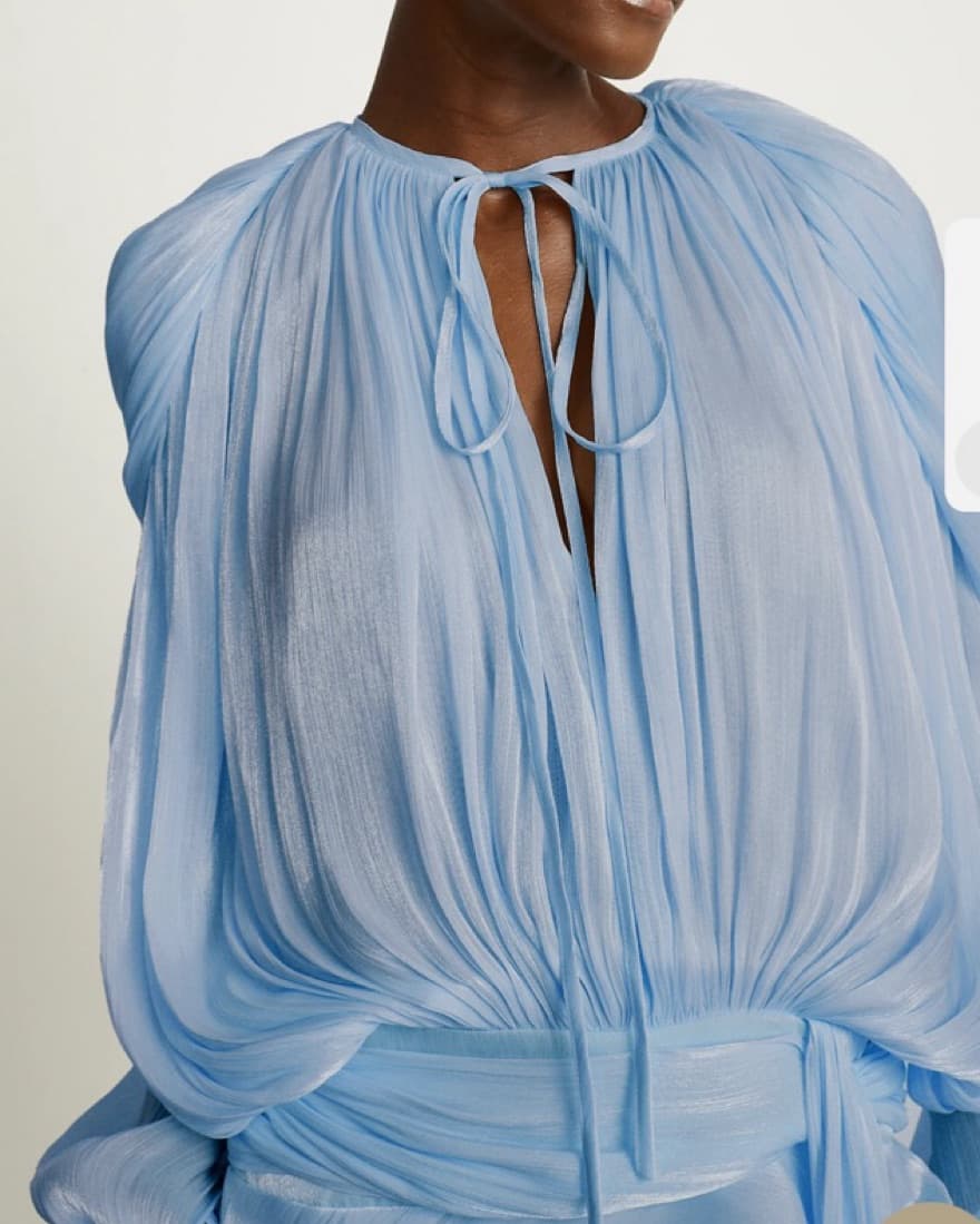 Miss Rosier Blue Pleated Mini Dress - Image 2
