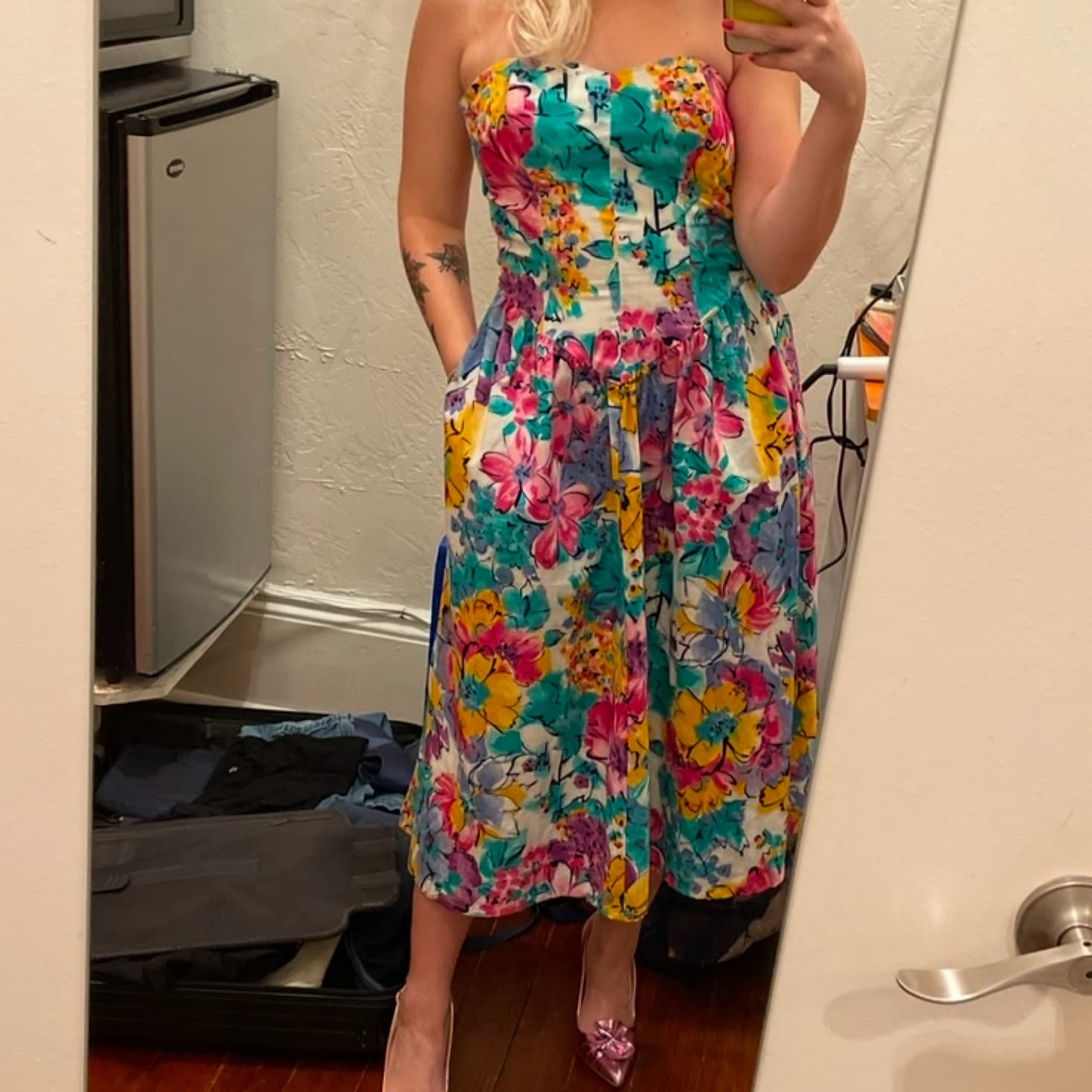 Vintage 80/90s Floral Dress - Image 1