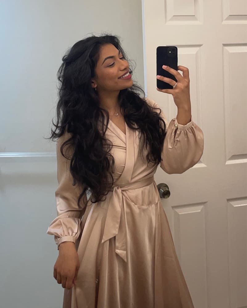 Satin Wrap Dress - Image 1