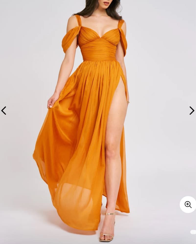 Jelani Layered Mesh High-Slit Drape Maxi - Image 1