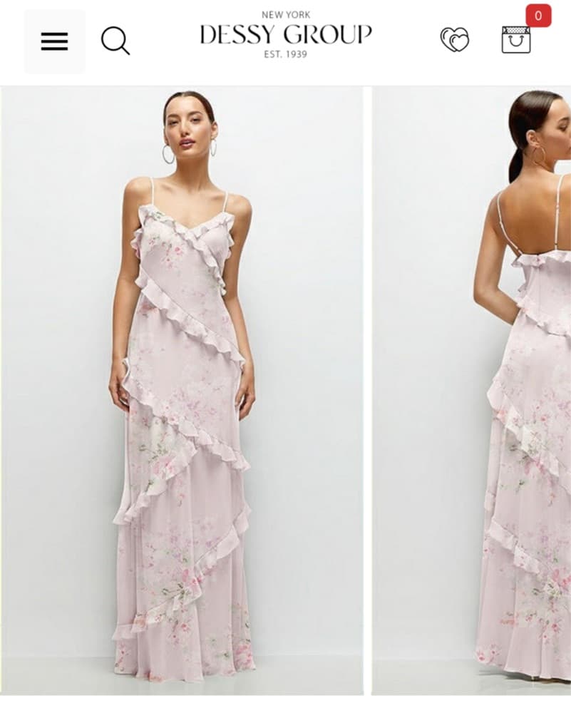 Pink floral gown  - Image 1
