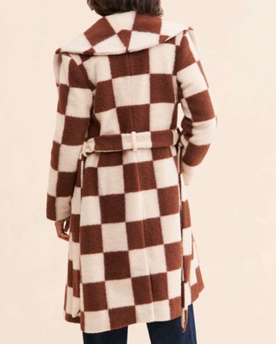Checkered Free People Tie Coat - Image 2