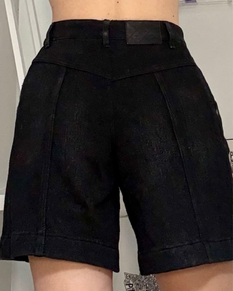 Chanel Black Denim Shorts  - Image 2