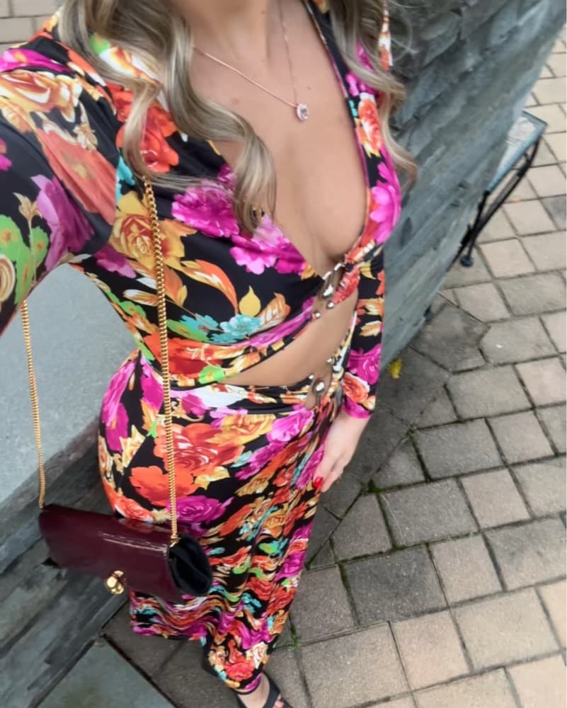 Tropical Floral Cutout Maxi Dress - Image 2