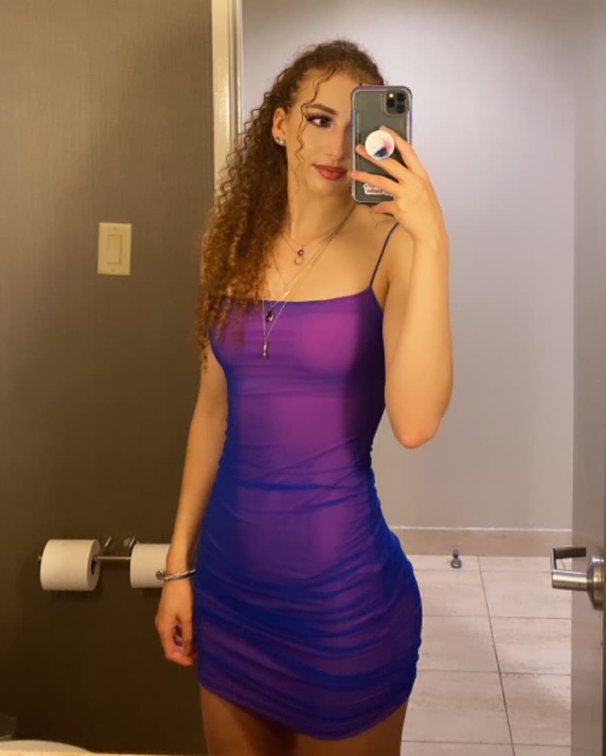 Issa Mesh Mini Dress in Blue & Pink - Image 2