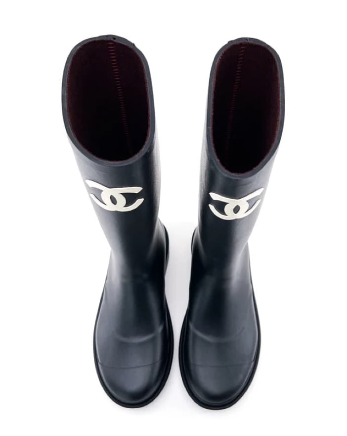 Chanel Black Rain Boots - Image 2