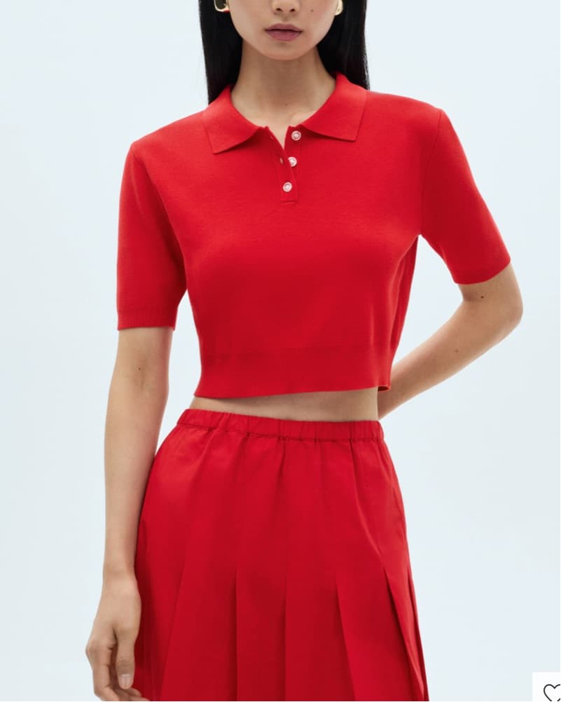 Mango Cotton Skirt & Knitted Polo *set - Image 1