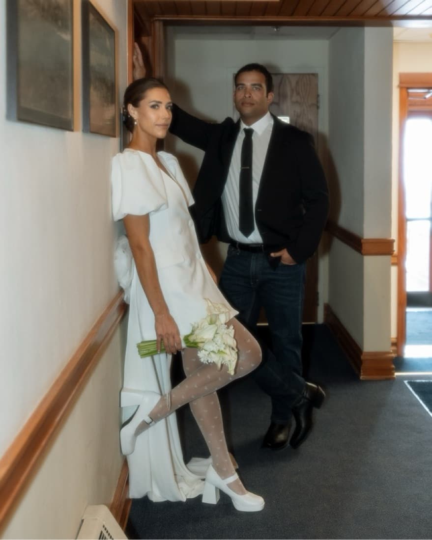 White Dress With Detachable Train  - Image 2