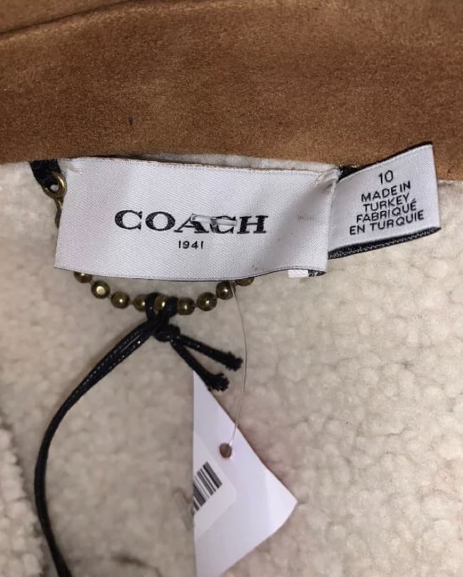 COACH size 10 shearling suede coat - Image 5