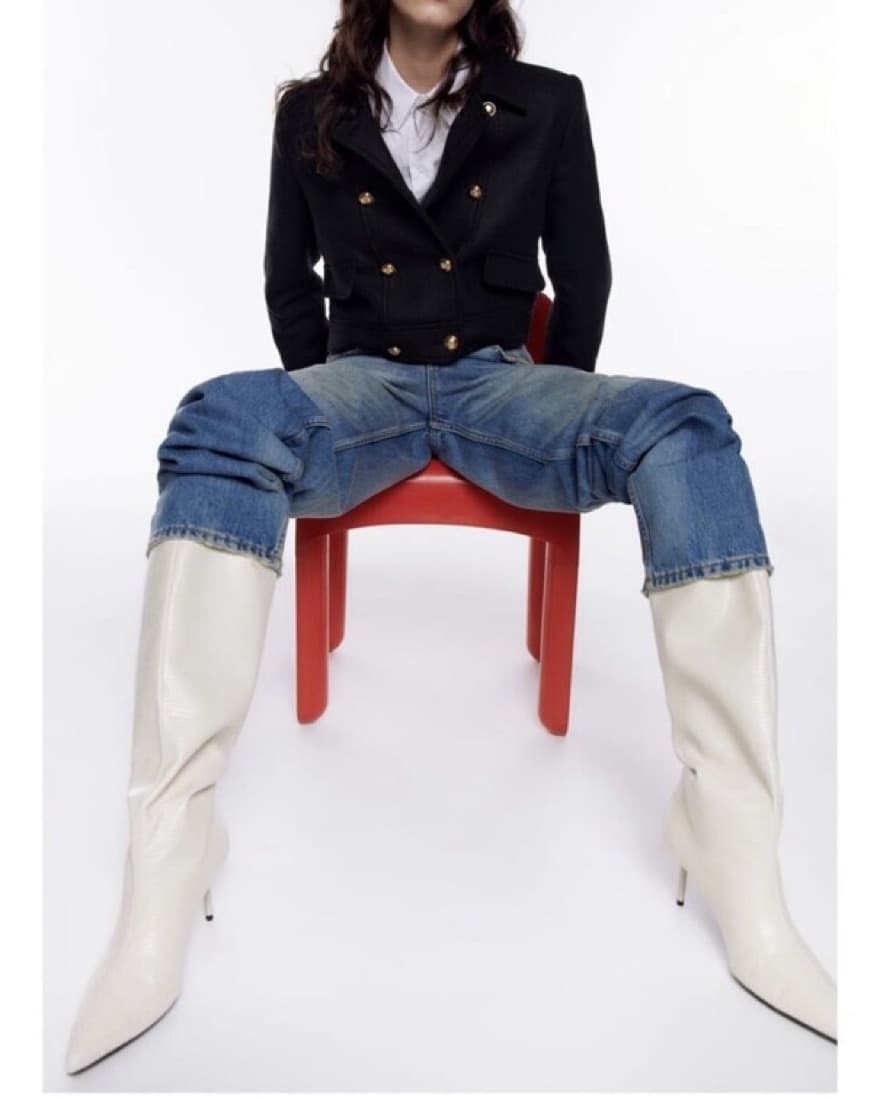 Textured Knee High Boots  - Image 2